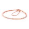 14Kgp Rose Gold Cubic Fashion Curve Bangle Chain Bracelet 14Kgp Bracelet Daily Bracelet Bangle Bracelet Slim Line Bracelet