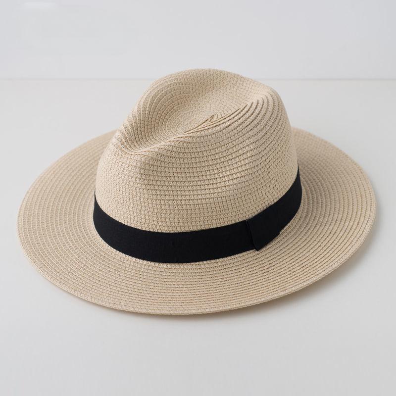 Men's Hand-Woven Raffia Straw Sun Hat - Wide Brim, Sun Protection, Perfect for Summer Beach Vacation