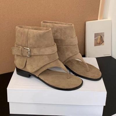 Модные французские ретро шлепанцы, Женские 2025 Лето Новые Плоские Крутые Ботинки, Свободные Брюки, Короткие Ботинки