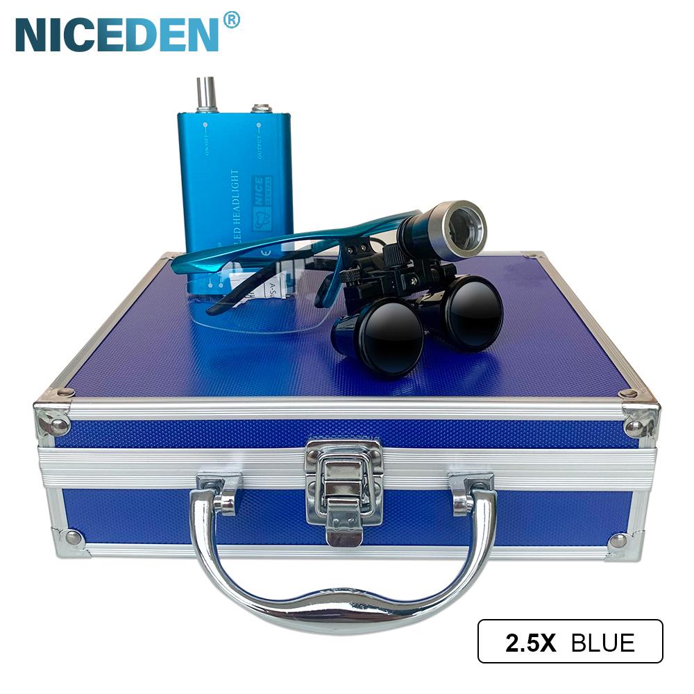 Niceden 2.5X 3.5X светодиодная стоматологическая лупа сверхлегкая бинокулярная лупа стоматологические хирургические стоматологические очки для стоматологической хирургии угол