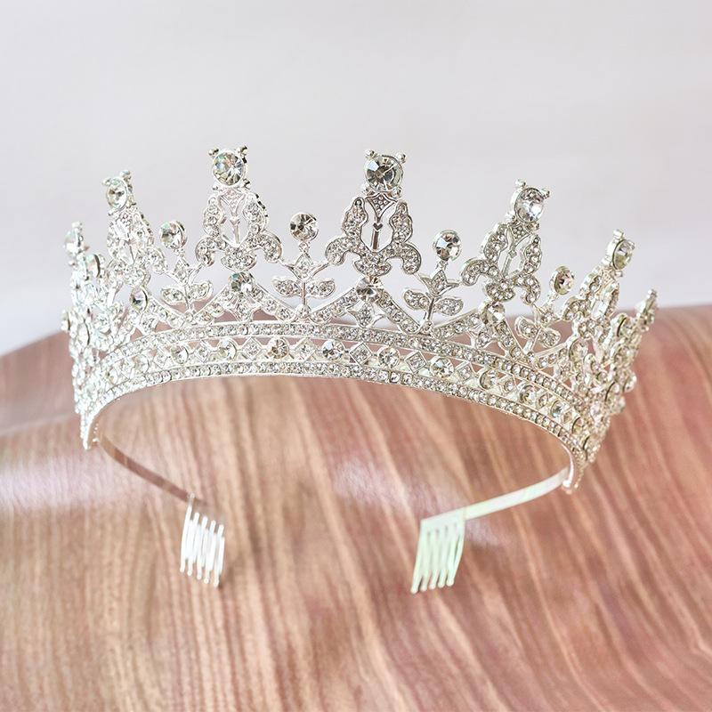 Grand Crown Bride Headwea Princess Coming of Age Ceremony Birthday Performance Crown Wedding Gauze Hair Accessory Crown