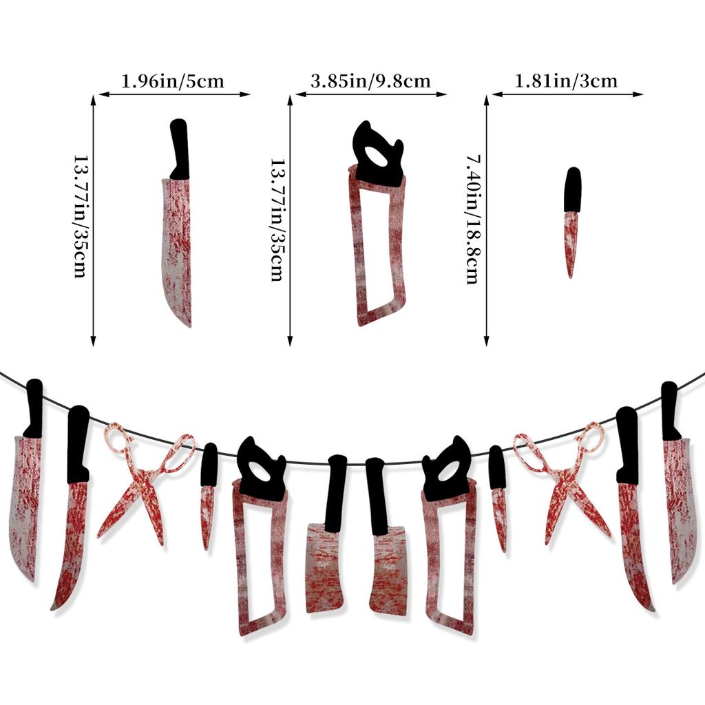 Halloween Paper Blood Knife String Latte Happy Halloween Grim Reaper Tombstone Cake Plug-In Set