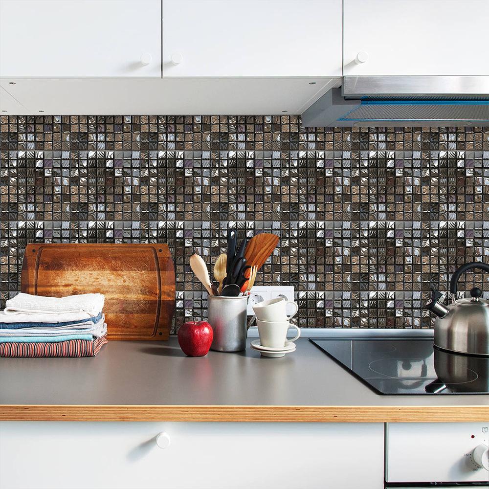 10 шт. 10 x 10 см DIY мозаика мраморные наклейки на стену имитация кирпича украшение для спальни водонепроницаемые самоклеящиеся плиточные обои декор для кухонного шкафа