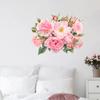 Креативная живопись Розовые цветы Наклейки на стену Самоклеящиеся наклейки для гостиной, спальни, прихожей, домашнего декора
