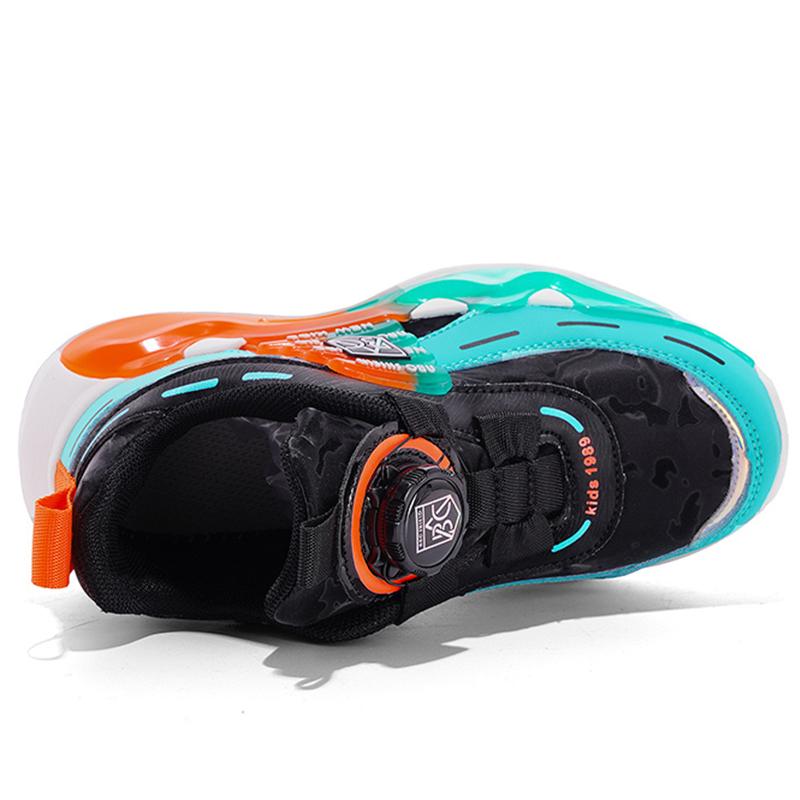 Unisex Sports Shoes Children Luminous Sports Shoes Thick Bottom Fashionable Boys Sports Shoes Rotating Button Girls Sports Shoes