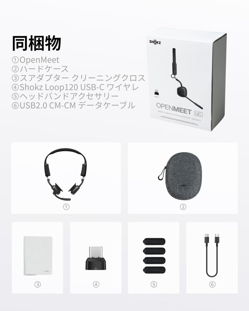 Shokz OpenMeet UC Business Earphones with Bone Conduction Air Wireless Bluetooth Open Ear Does Not Block Your Automatic Pairing Includes Clear Call 15