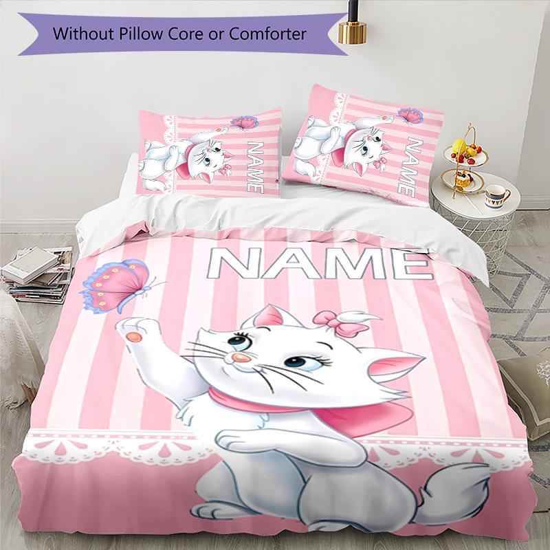 3pcs Marie4 Cover Set - Personalized Name, HD Printed Bedding with 1 Cover and 2 Pillowcases - Perfect for Home Decor, Easy Care