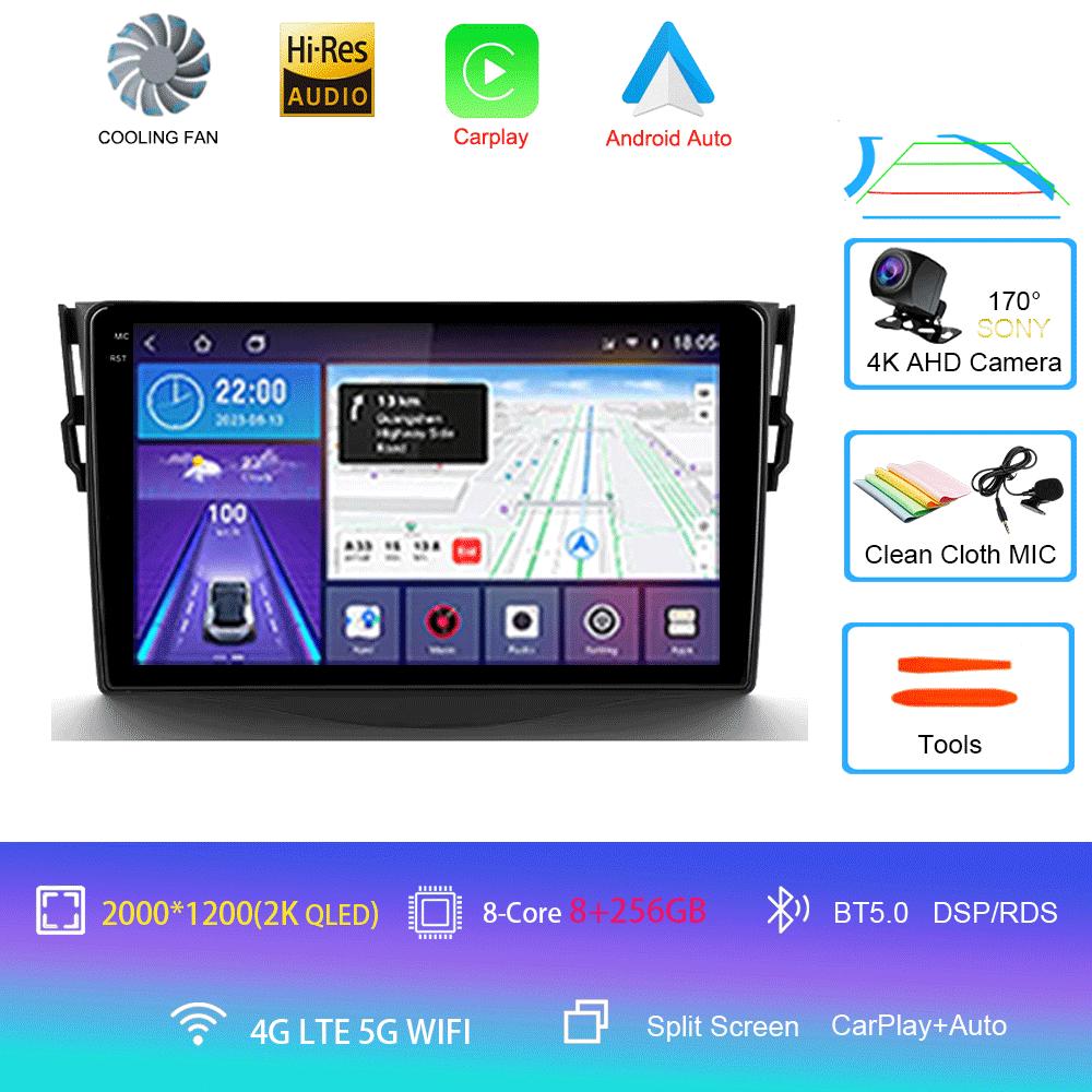 Для Toyota RAV4 Rav 4 2005-2013 Автомобильное радио Android 14 Carplay Мультимедийная навигация Видео DVD Авторадио Стерео 2din 4G + BT GPS