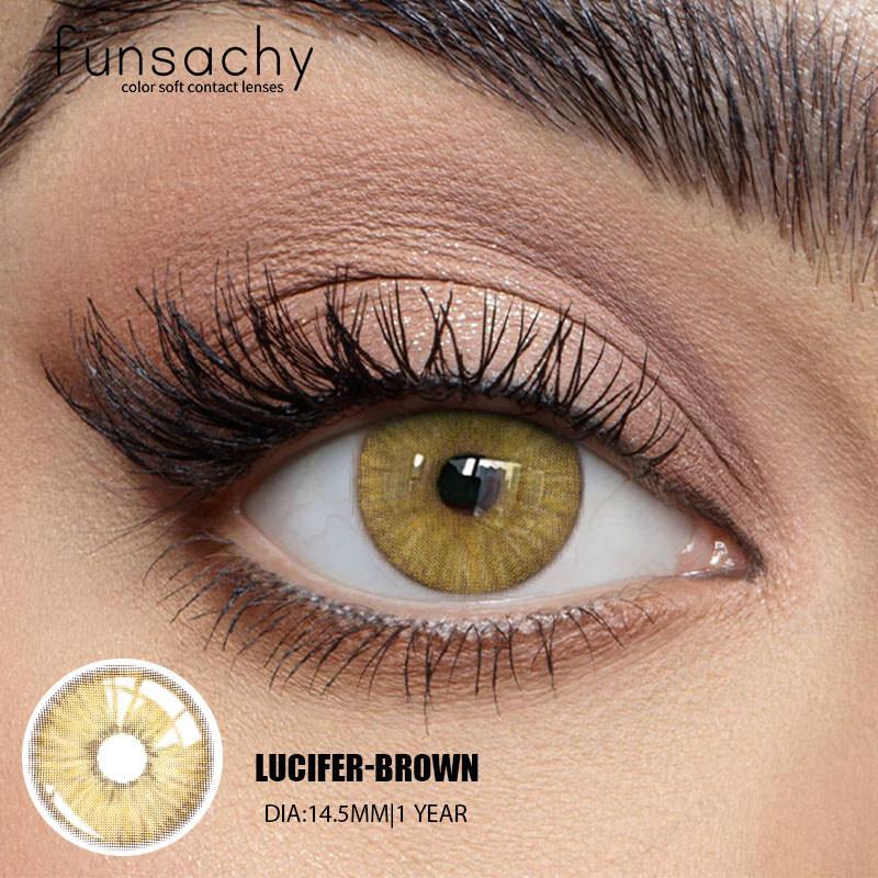 FUNSACHY 2pcs New Colored Contact Lenses for Eyes Fashion Cosmetic Brown Pupils Gray Lenses for Eye Multicolored Contact Lens