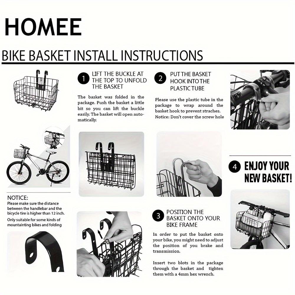 Bicycle Basket Large Capacity Foldable Adjustable Hanging Basket Storage Basket Front and Rear Hanging Basket