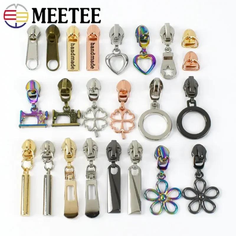 Meetee 5/10/20 шт. 5# Бегунок для молнии для нейлоновых молний Пластиковые спиральные молнии Головки бегунка Ремонтные наборы DIY Швейные аксессуары для одежды