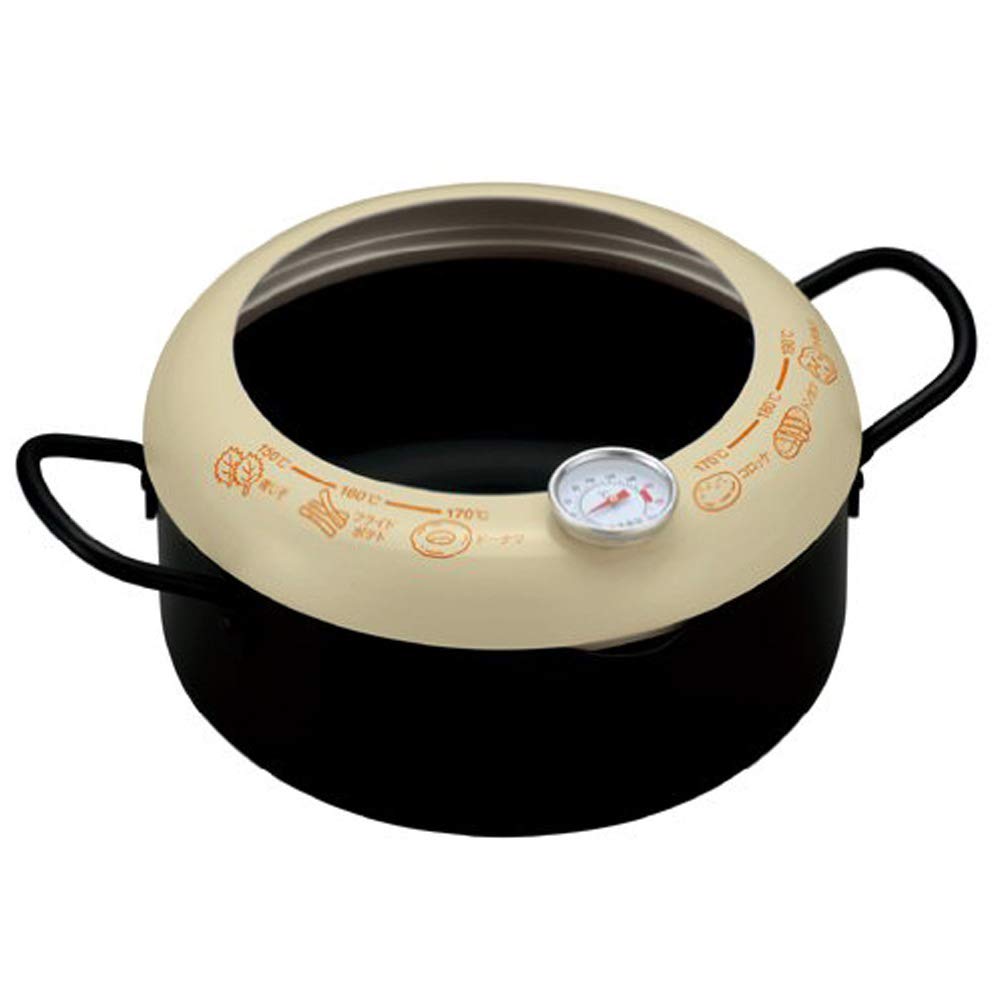 KAI Corporation 20cm Tempura Pot with Made in DZ5847 Double-Handled Thermometer, Japan,