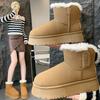 2024 Luxury Winter Women Short Plush Warm Snow Boots Casual Shoes New Suede Fur Chelsea Ankle Boots Flats Platform Ladies Shoes