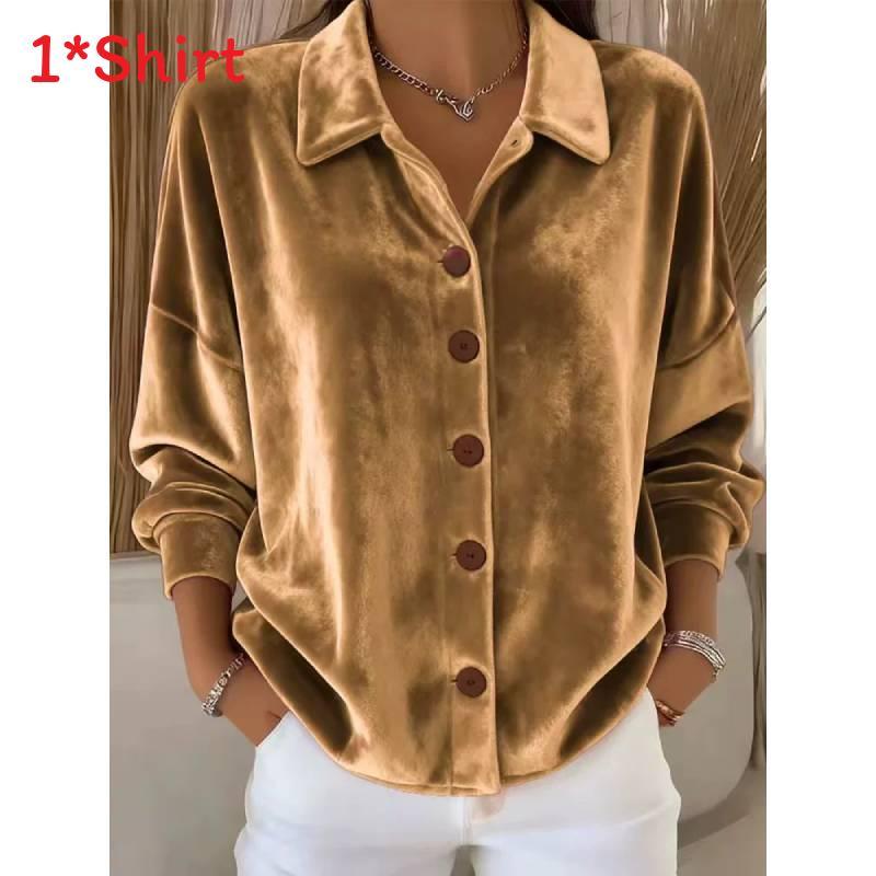 Polyester Long Sleeve Shirt Cardigan With Buttons For Casual Winter Wear