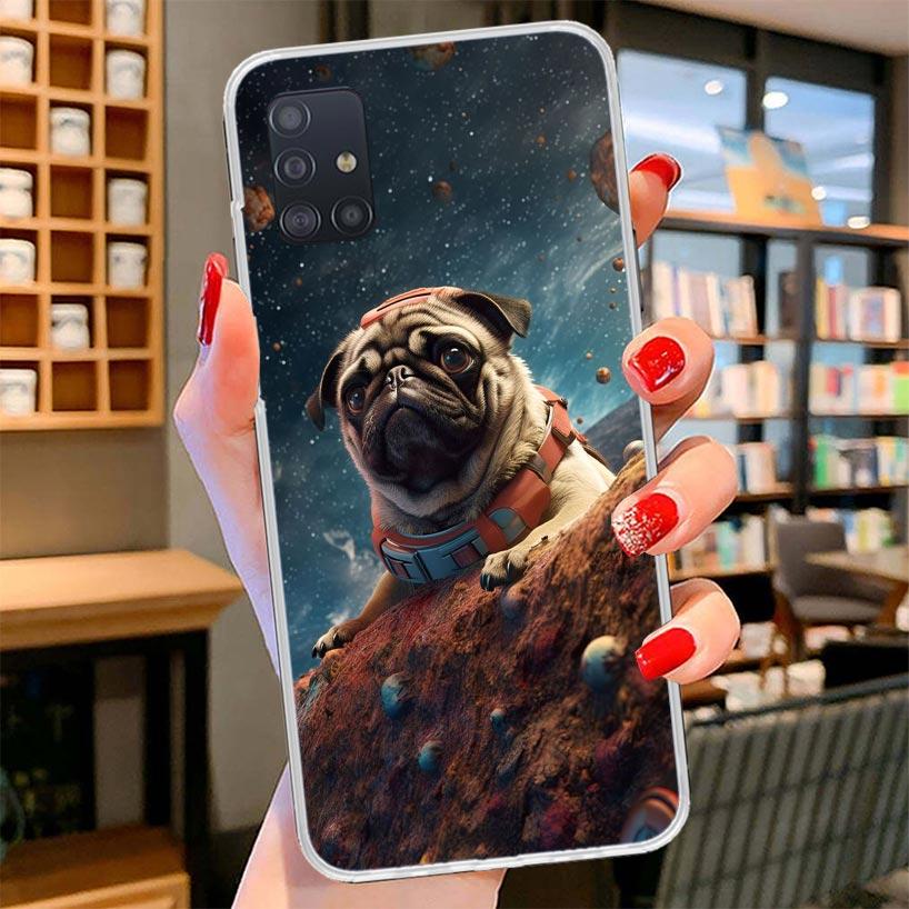 Love Pugs Cute Dog Cover Phone Case For Samsung Galaxy A12 A22 A32 A52 A72 A02S Phone Case Note 20 Ultra 10 S10 Plus A51 A71 A50