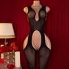 Боди-чулок с открытой промежностью, цельный, прозрачный, однотонный, сексуальный, без рукавов, с вырезами, облегающий, эротические костюмы для женщин