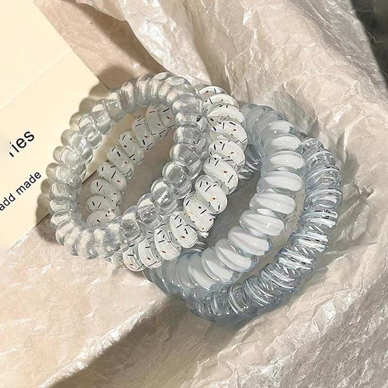 Набор спиральных резинок для волос фиолетового и синего цвета, резинки-скранчи в виде телефонного шнура, эластичная резинка для волос, милые и симпатичные женские аксессуары для волос