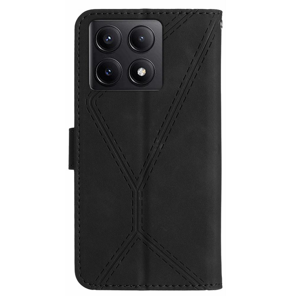 HT05 Для Xiaomi 14T Чехол Кожаный с текстурой линий PU кожаный откидной чехол для телефона