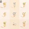 9/12pcs Fake Nose Rings Set Steel Gold Color Faux Body Jewelry Piercing Lot Heart Butterfly Fake Helix Tragus Ear Clip Cuff Bulk