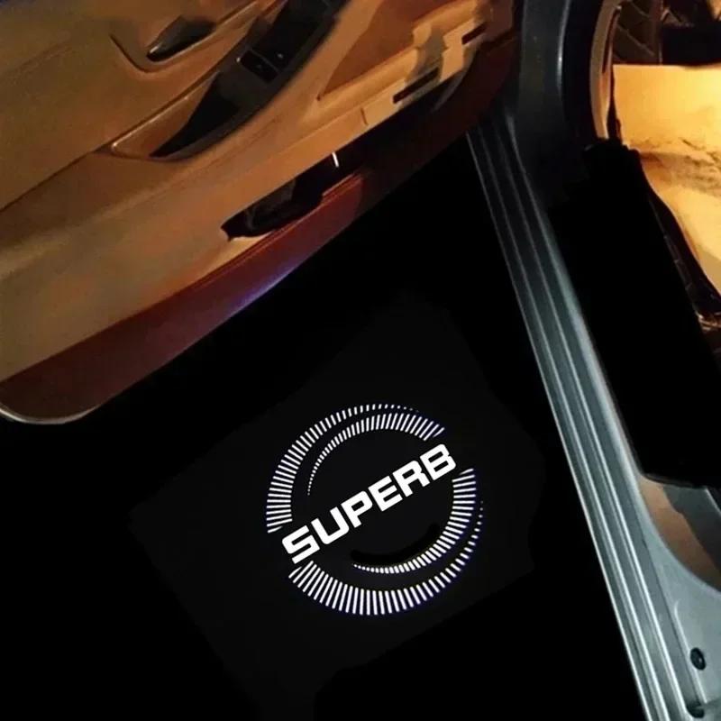 rtgks1 HD LED Car Door Projector Welcome Light For Skoda Superb 2 MK2 Superb 3 2009-2024 AUTO Accessories