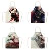 Простой креативный фартук с принтом персонажей аниме, кухонный фартук для уборки дома, фартук для приготовления пищи, фартук для выпечки