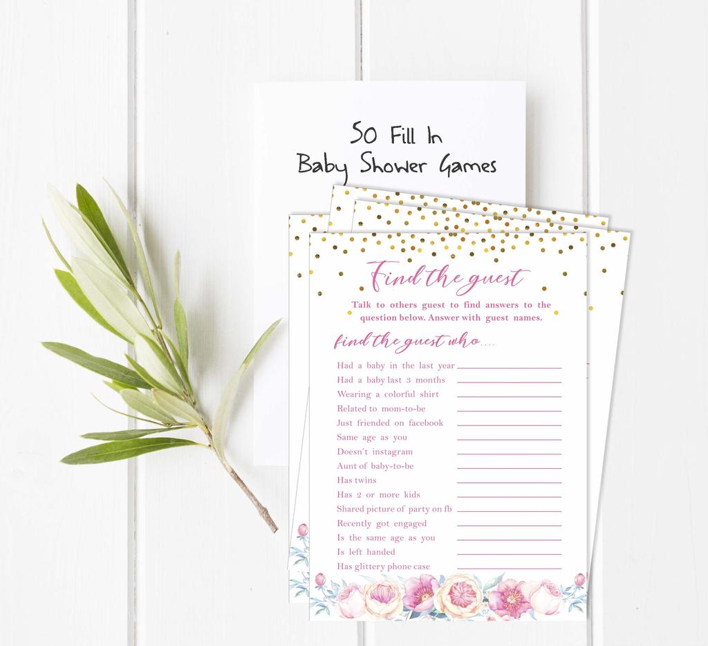 Inkdotpot Gender Reveal Confetti Baby Shower Game Set Of 50 BabyA AlphabetA ABCA Game Ita s A Boy Ita s A Girl Party