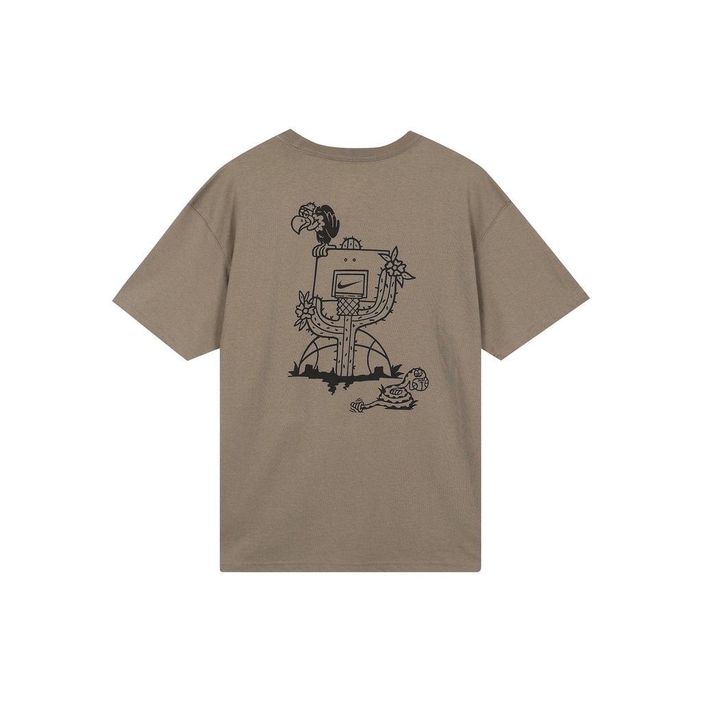 Nike Футболка с коротким рукавом и круглым вырезом с мультяшным принтом, мужские топы, оливково-серый DR8915-040