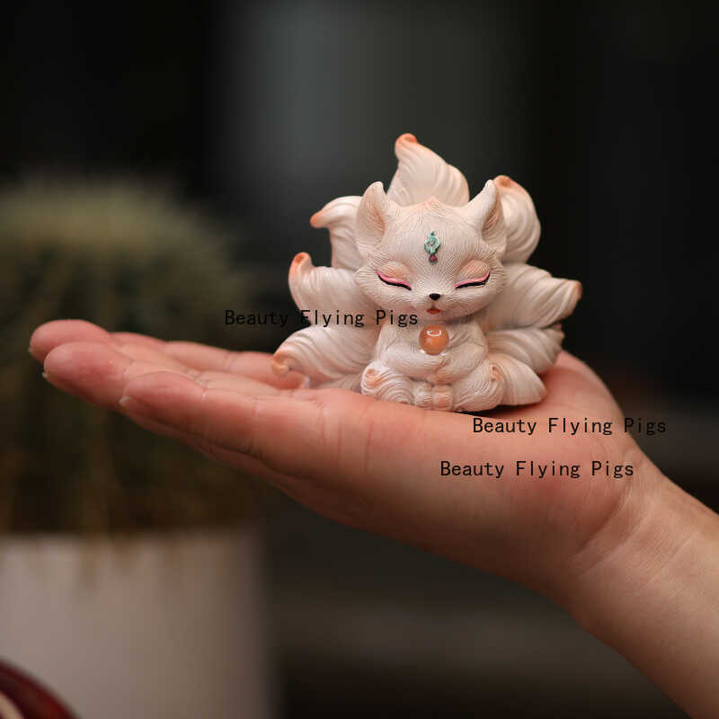 1 шт. Смоляная фигурка девятихвостой лисы, украшение для автомобиля, ornaments, украшение центральной консоли, настольные поделки животных, модель лисы