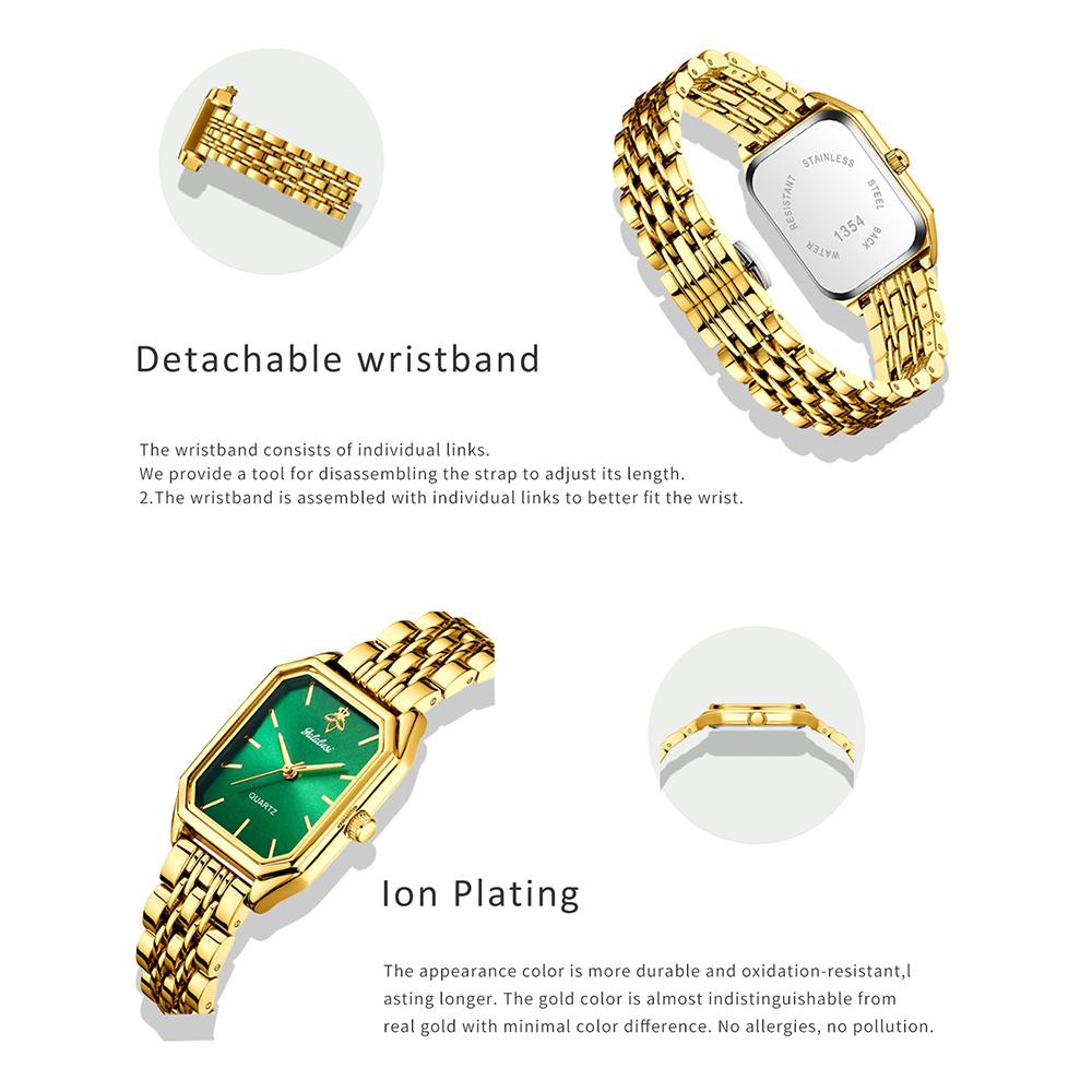 Luxury Square Women Quartz Watch Stainless Steel Bracelet Wristwatch Minimalist Ladies Dress Clock Relogio Feminino