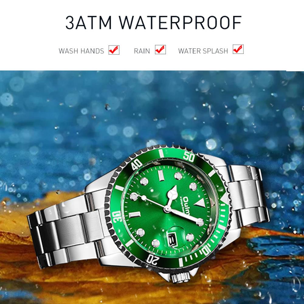 Oulm Часы мужские кварцевые Water Ghost Luminous Calendar Steel Band Watch Casual Sports Business Watch