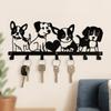 Nordic Cartoon Dog Coat Hook Black Key Holder Durable Dog Wall Hat Hanger Home Decor