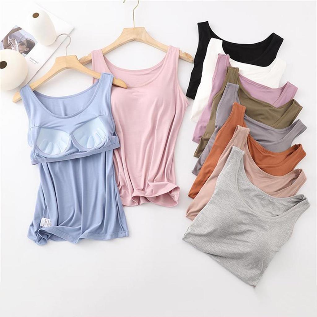 Женская майка с подкладкой на груди и широкими бретелями, универсальная верхняя одежда, нижнее белье, открывающее ключицы, без рукавов для лета