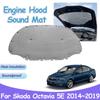 Car Engine Hood Pad for Skoda Octavia 5E Scout 2014~2019 Sound Heat Insulation Cotton Liner Fireproof Interior Parts Accessories