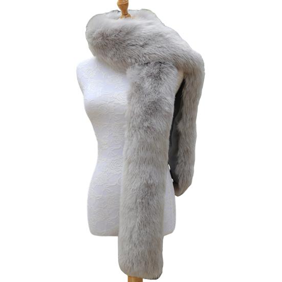 Women Long Scarf Solid Color Thickened Scarf Imitation Fox Fur Versatile Soft Scarf Winter Outdoor Wear