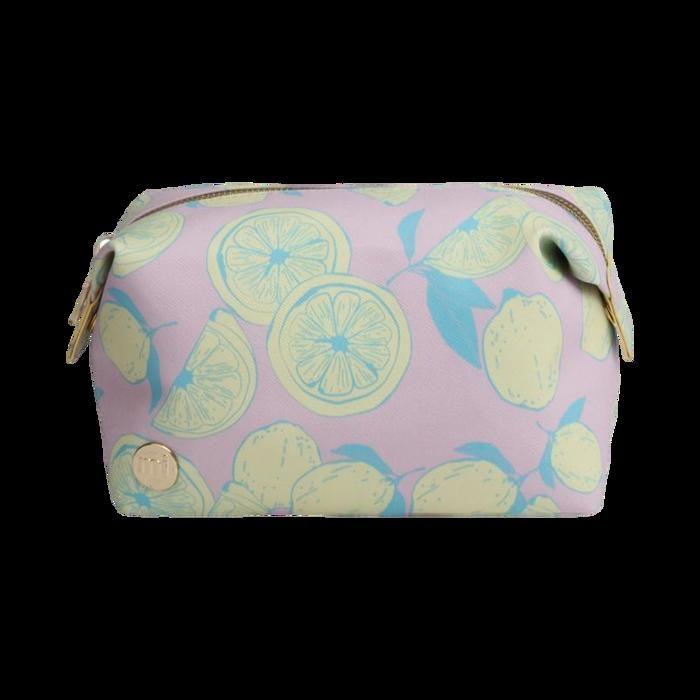 Makeup Bag - MIPAC - Gold Wash Silver - Fruit Print - 100% Polyester - 21x33 Cm
