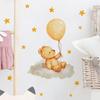 Мультяшный Медведь Воздушный Шар Звезда Наклейка на Стену Детская Комната Спальня Настенное Украшение Самоклеящееся Настенное Искусство