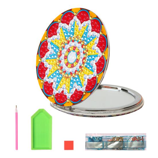 1 комплект алмазной живописи зеркало цветочный узор DIY портативное мини-зеркало для макияжа горный хрусталь