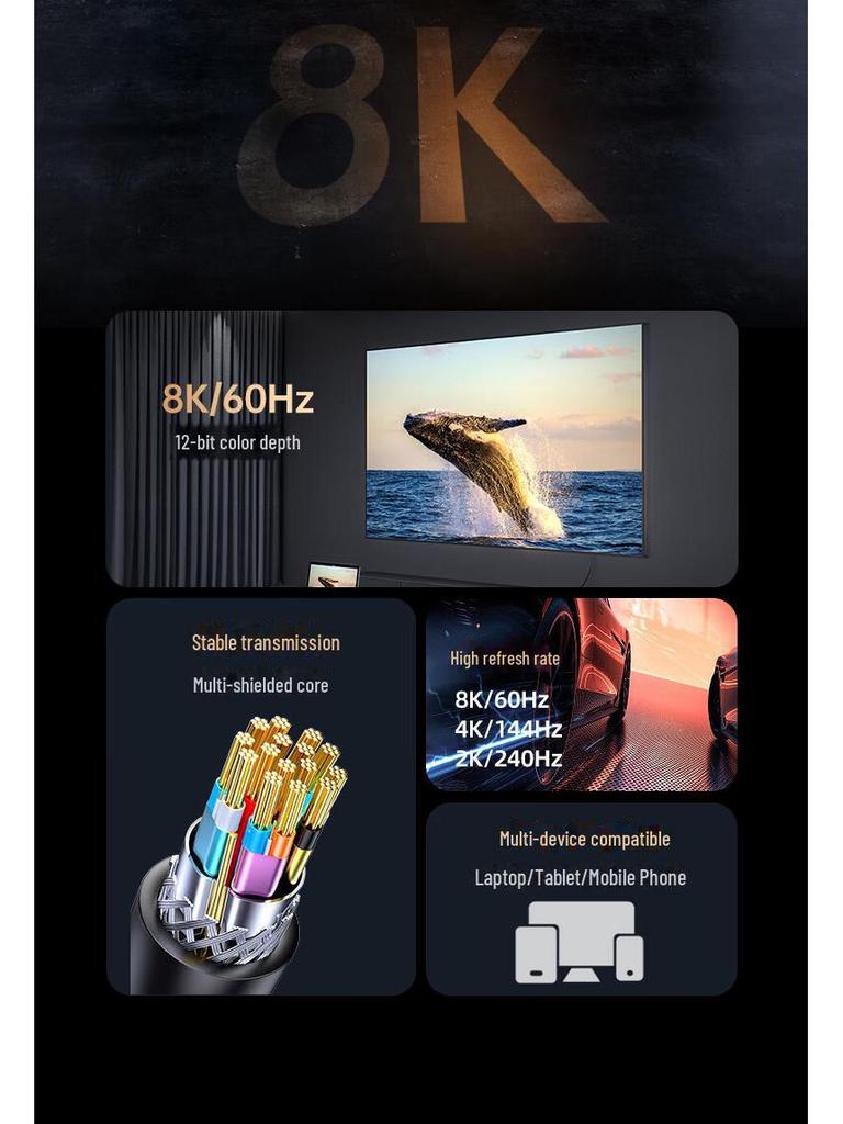 Кабель-адаптер Biaz Type-C to DP1.4 Thunderbolt 3/4 4K