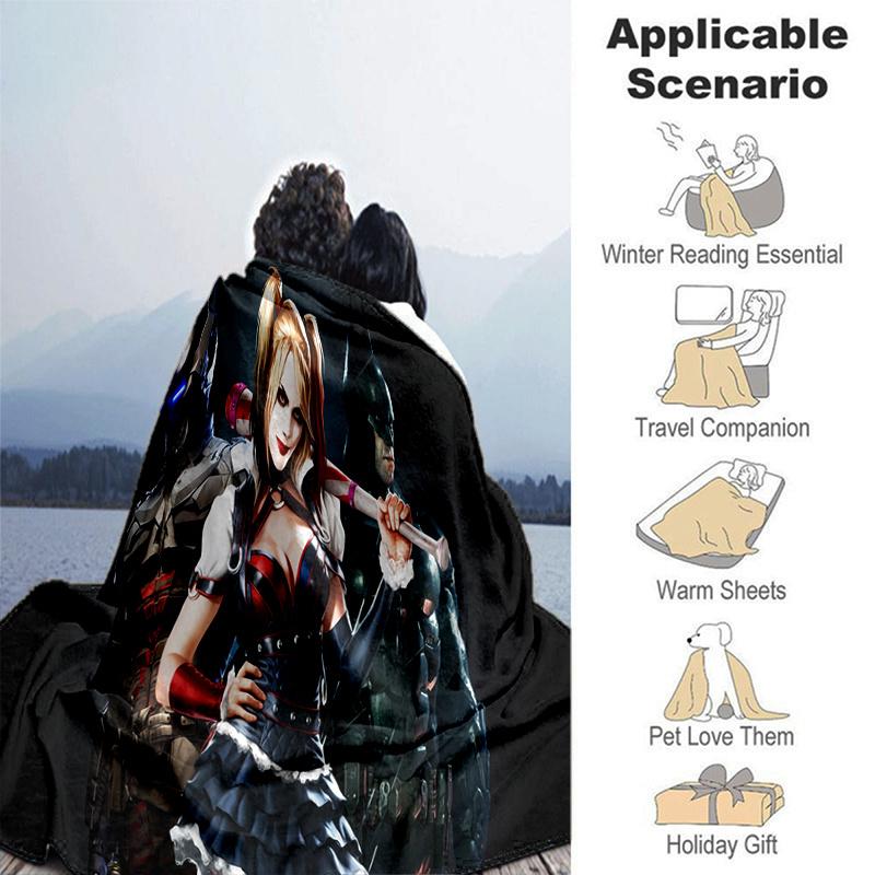 Harley Quinn & Batman: Gotham's Dynamic DuoPrint Blanket, Soft Blanket For Sofa Office Bed And Travelling Daughter Birthday Gift esj292