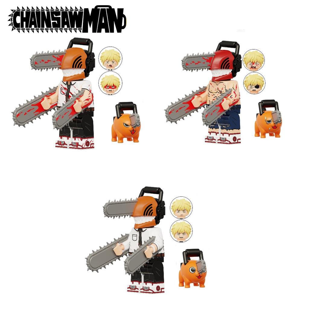 Unique Kt1067 Anime Electric Chainsaw Man Building Blocks Toy Set For Kids