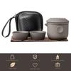 1 Set Travel Tea Set Teapot Craving Food Grade High Temperature Resistant Small Nozzle Thick Ceramic Teacups Portable Travel Drinkware