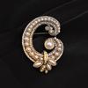 Retro Fashion Letter G Brooch Personality Temperament Diamond Pearl Pin Premium Niche Versatile Accessories