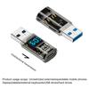Адаптер USB C/Type-C 36/60 Вт, цифровой светодиодный дисплей, USB 3.2, 10 Гбит/с, быстрая передача данных, мощный зарядный интеллектуальный адаптер для планшета