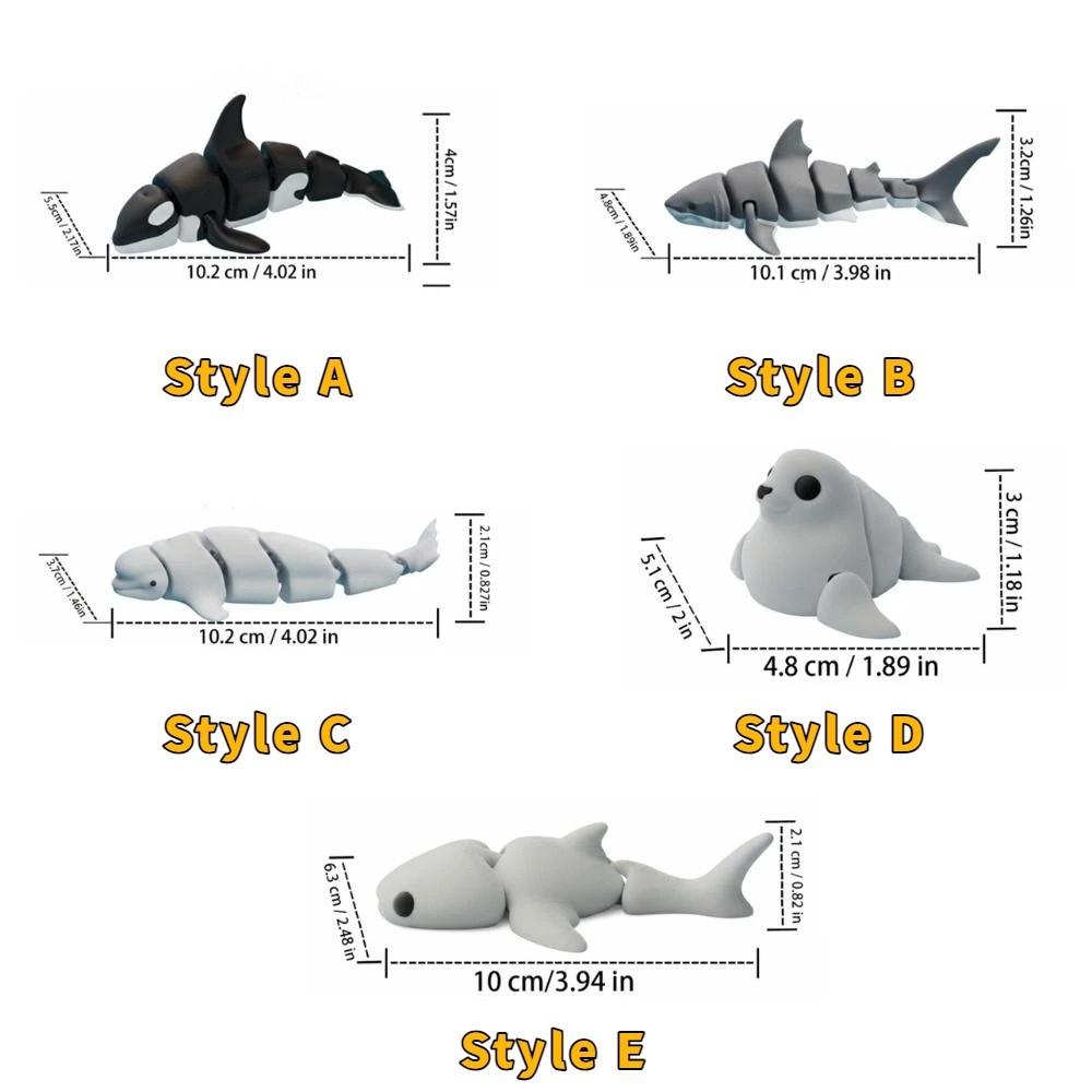 Mini Simulation Animal Multi-Joint Movable Marine Animal Model Creative Whale Figurine  Collection