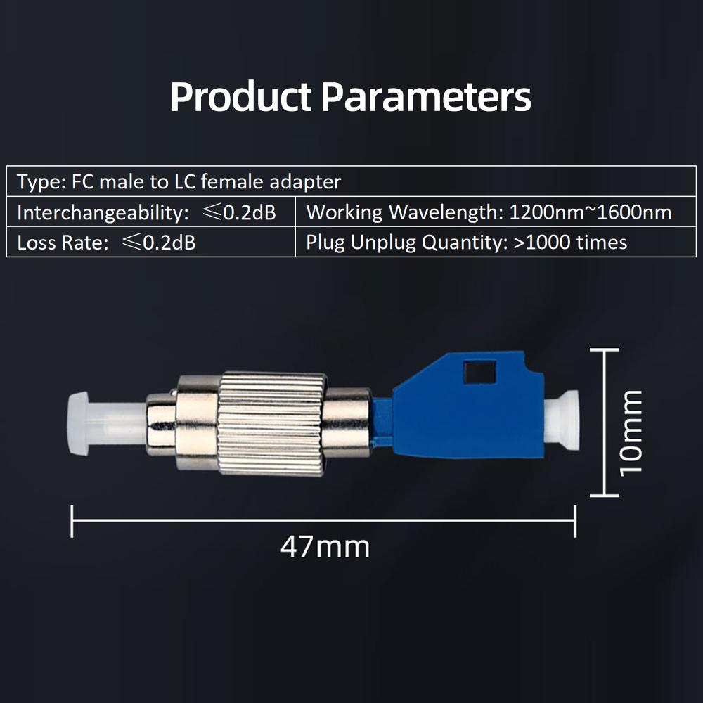 Visual Fault Locator Adapter Optic Connector SC Male to LC Female Optical Adapter Stable Performance Low Loss