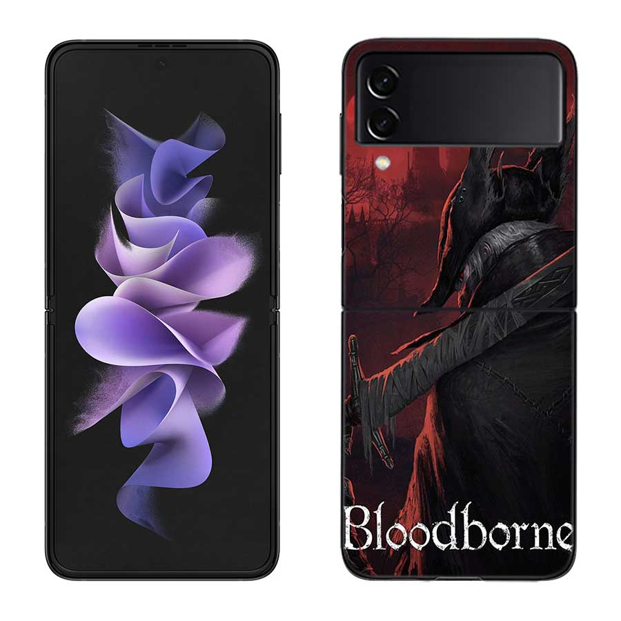 Чехол для телефона Bloodborne для Samsung Z Flip 7 6 5G Galaxy Z Flip 5 4 3 Черный Жесткий Чехол Роскошный ПК Корпус Coque