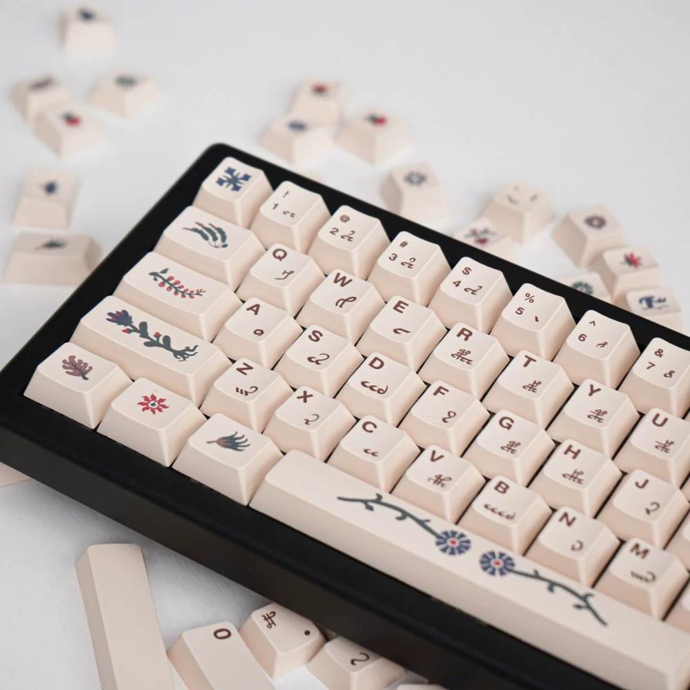 The Voynich Manuscript Keycap 135Key PBT Custom Personalized Keyboard Cap Cherry Profile Gaming KeyCap for Mechanical Keyboard