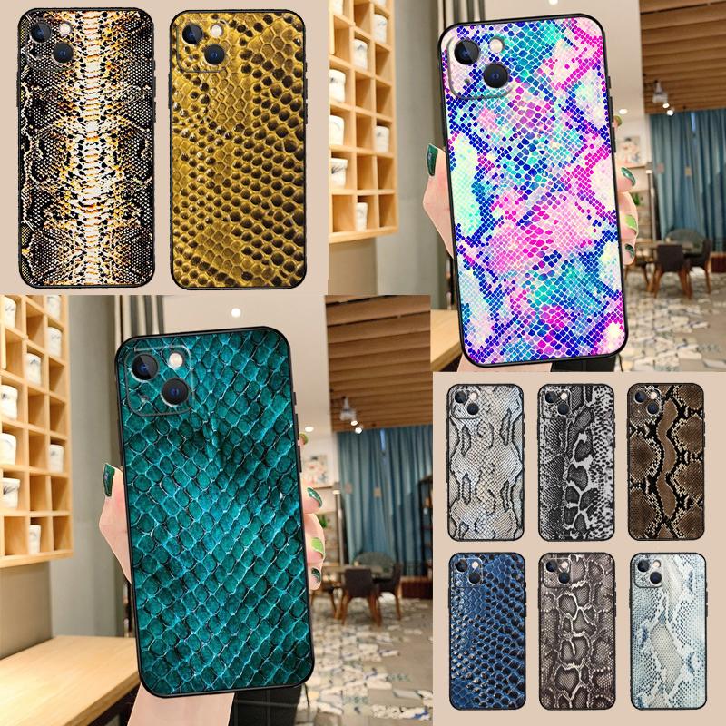 Чехол для телефона под змеиную кожу для iPhone 17 Pro Max 16 15 11 13 12 14 Pro Max mini 15 16 Plus 16e 17 Air Cover