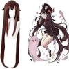 Anime Cosplay Wig Hu Tao Double Tail Women Hair Halloween Party Game Cosplay Costume
