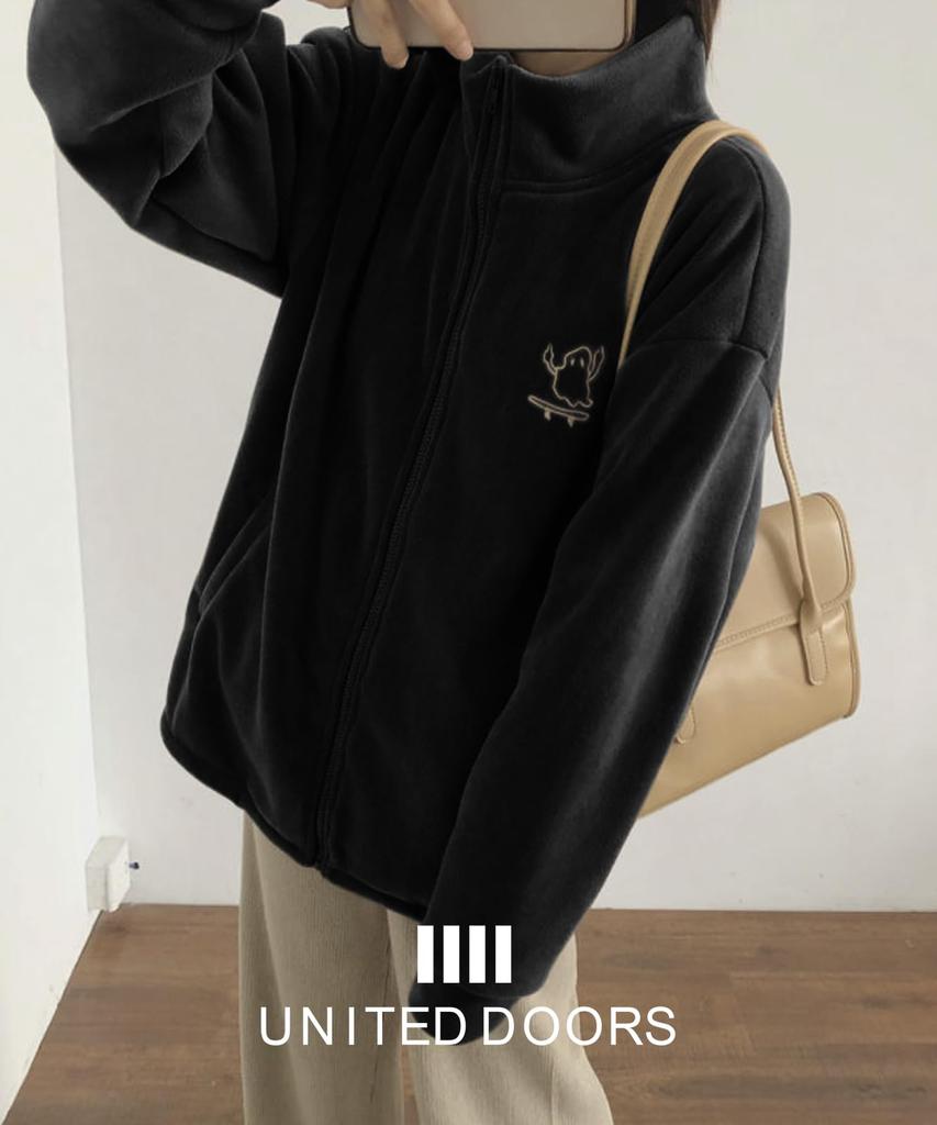 Boa Jacket Fleece Boa Blouson Outerwear Stand Collar Zip Up Cold Protection Fluffy Casual Korean Harajuku Harajuku Mode American Casual Large Large